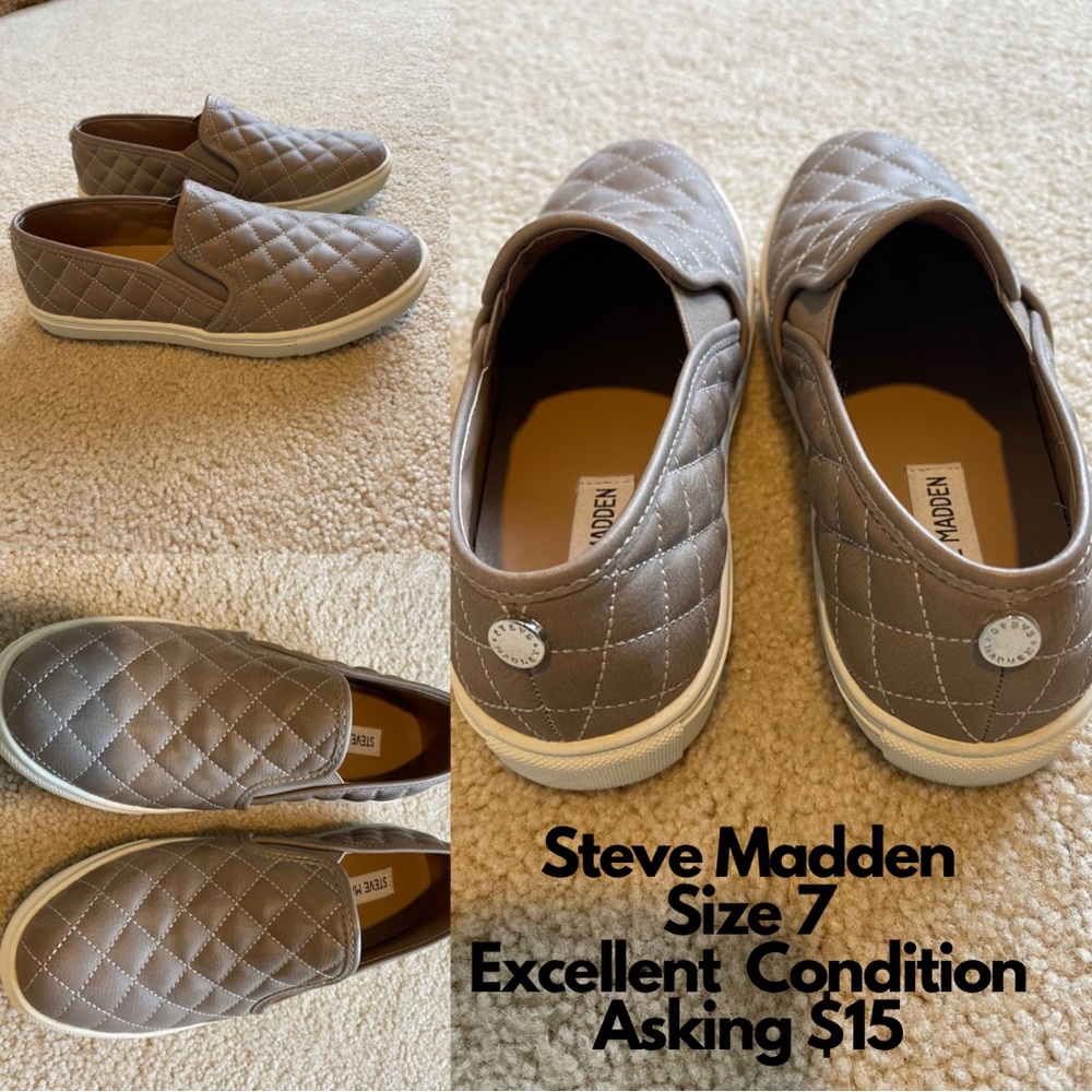Women’s Steve Madden 7 quilted flats.  Hardly worn.  Excellent condition.